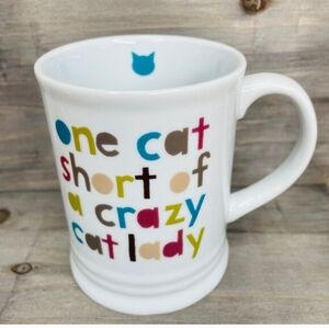Fringe Studio CRAZY CAT LADY Coffee Mug White Multicolor Ceramic Mug